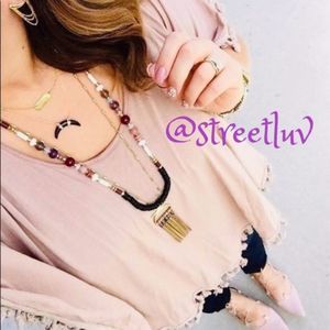 stella & dot ~ Genevieve beaded tassel necklace ~ versatile